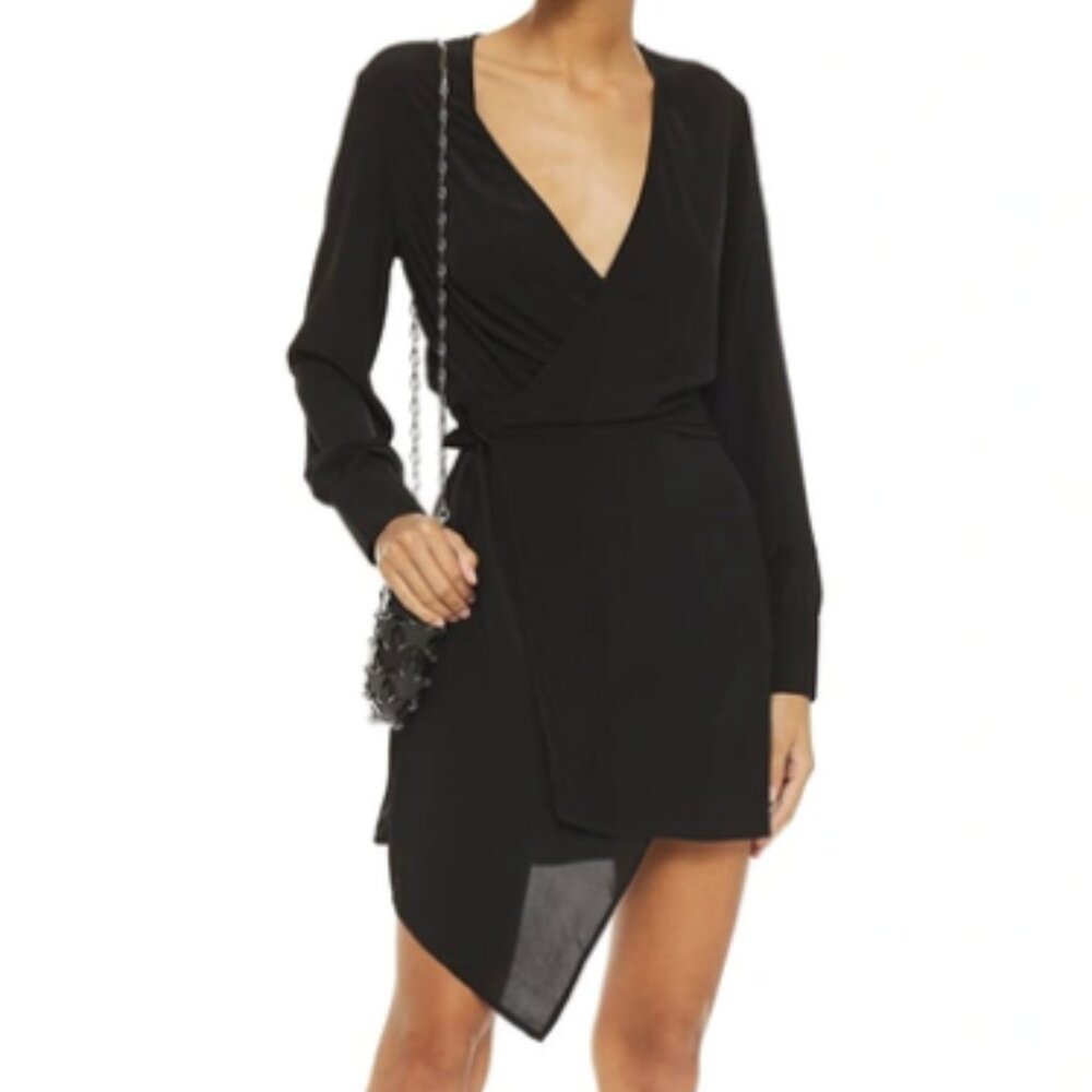 IRO Ophie Crepe De Chine Mini Wrap Dress - FR 36/US 4